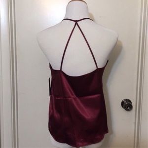 Tops - Burgundy Satin Cami Tops - Burgundy Satin Cami